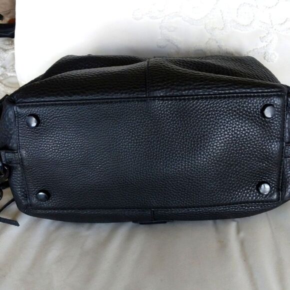 Rebecca Minkoff Leather Satchel With Studded Guitar Strap 🖤Black - Picture 6 of 16